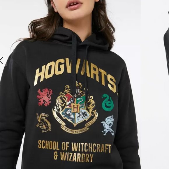 Gold Foil Harry Potter Hogwarts Hoodie - Picture 2 of 10